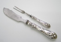 Foto 1: Zweiteiliges Jugendstil Silber Vorlegebesteck: Käsemesser und Zweizinker