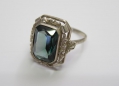 Ring, um 1920, mit Turmalin, 800er Silber