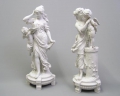 Reinhard G. Möller (1855-1912): "Venus und Amor", 2 x mythologische Bisquit-Porzellan Figurengruppen, Thüringen, um 1900