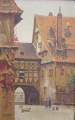 Foto 2: Walter Corsep (1862-1944): Stadtvedute Erfurt, Michaelisstraße - Gasthaus Zum Goldenen Schwan, Öl Gemälde