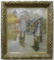 R. G. Grünewald: "Am Stachus in München", Öl Gemälde - impressionistische Genremalerei, München 1918 datiert