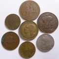 Foto 2: 7 Münzen: Frankreich, von 1898-1952, 5-10-25 Cents-50 Francs / Italien, von 1941-1943, 10 Cents