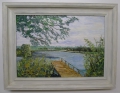 Foto 1: Ernst Richard Graul (1905 geboren): Mecklenburger Seenplatte, signiertes Öl Gemälde, datiert 1956, impressionistische Spachtel-Malerei