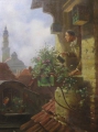 Foto 2: Hans Gerson (1882 geboren): Im Dachstübchen, Öl Gemälde, Kopie nach Carl Spitzwegs Bild von 1865/70