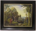 Monogrammiertes Öl Gemälde: Genreszene - Hirte in Landschaft, um 1900