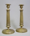 Foto 1: 2 x Biedermeier Messing Kerzenleuchter, Frankreich