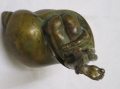 Erotische Bronze-Schnecke, monogrammiert MS, Michael Schwarze (1939 geboren in Krefeld), zeitgenössische Kunst