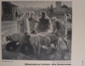 Foto 2: Rudolf Gudden (1863-1935): 4 x Blatt Tier-Entwürfe / Gemälde-Vorstudie Schafhandel, Bleistift