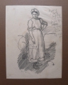 Rudolf Gudden (1863-1935): 9 x Blatt Frauen-Zeichnungen, Bleistift