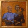 Foto 1: Rudolf Gudden (1863-1935): Eingebung, Doppelporträt - Selbstbildnis mit Ehefrau, signiertes Öl Gemälde, Datierung 1925