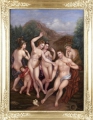 D. Mainz: "Parisurteil" - Mythologie, signiertes Öl Gemälde, datiert 1840, Kopie nach Adriaen van der Werffs (1659-1722) Werk von 1716 und Stich von Maurice Blot (1753-1818) um 1800