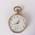 Foto 1: Goldene Herren-Taschenuhr, um 1900, Doublé