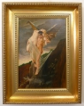 Öl Gemälde, Mephistos Entführung einer verführten Frau, um 1900