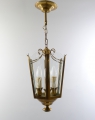 Jugendstil Deckenlampe / Flurleuchte, hexagonale Form, Messing