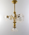 Foto 1: Jugendstil Deckenlampe, vergoldetes Messing, vier Leuchten