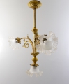 Foto 1: Jugendstil Deckenlampe, vergoldetes Messing, vier Leuchten