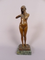 Foto 1: Ferdinand Frick (1878-1939): Frauenakt, signierte Bronze Plastik, Bezeichnung Stockholm - Große Berliner Kunstausstellung 1909