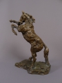 Hans Gerdes (1906-1979): steigendes Pferd, große Bronze Tier-Plastik, Künstler-Monogramm