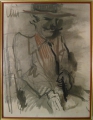 Signiertes Aquarell: expressives Herren-Porträt, 20. Jahrhundert, datiert wohl 1967