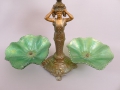 Foto 2: Dreietagiger figürlicher Jugendstil Tafelaufsatz, mit Schalen, Jardiniere und Vase, um 1895