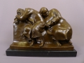 Foto 1: Ernst Barlach (1870-1938): Schlafendes Bauernpaar, große Bronze Plastik, Modell von 1918