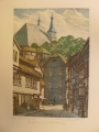 Kurt Mücke (1885-1940): Graphik - Farbradierung, "Am Grimmel in Nordhausen"