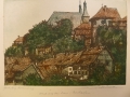 Foto 1: Kurt Mücke (1885-1940): Graphik - Farbradierung, Blick auf den Dom in Nordhausen