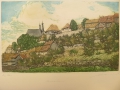 Kurt Mücke (1885-1940): Graphik - Farbradierung, Nordhausen mit Domblick