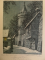 Kurt Mücke (1885-1940): Graphik - Farbradierung, "Fangelturm Neubrandenburg"