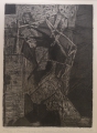 Foto 1: Falko Behrendt (*1951): Graphik - Aquatinta-Radierung, Hauseingang in Damour, datiert 1980