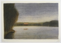 Manfred Butzmann (* 1942): Graphik - Farblithographie, "Masurischer See", datiert 1979, Berlin