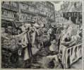 Jean Chieze (1898-1975): Graphik - Holzschnitt, "La Rue Lepic", Frankreich - Paris