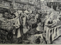 Foto 4: Jean Chieze (1898-1975): Graphik - Holzschnitt, La Rue Lepic, Frankreich - Paris
