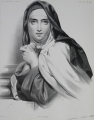 Foto 1: Josephine Ducollet (um 1850): Graphik - Lithographie, St. Thérèse, nach Zeichen-Vorlage Gérard