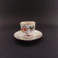 Foto 1: 2-teilige Meissen Porzellan Vitrinentasse / Ziertasse, Marke 1962-1990