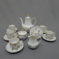 6er Satz Meissen Porzellan Kaffee-Service, Marke 1962-1990, 15-teilig