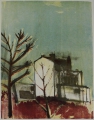 G. L. Gabriel (* 1958): Graphik - Farblithographie, "kubistischer Häuserkomplex", Taborpresse 1990/1991