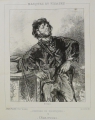 Paul Gavarni (1804-1866): Graphik - Lithographie, Karikatur "L´Etat, c´est moi", aus "Masques et Visages", 1852-53 Frankreich - Paris