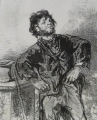 Foto 2: Paul Gavarni (1804-1866): Graphik - Lithographie, Karikatur L´Etat, c´est moi, aus Masques et Visages, 1852-53 Frankreich - Paris