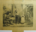Foto 1: Francois Grenier (1793-1867): Graphik - Lithographie, Titel: La Première Aumône, Frankreich
