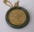 Foto 2: Goldene chinesische Medaillon-Kette, mit Jade, 20. Jahrhundert