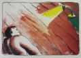 Foto 1: Dieter Hacker (* 1942): Graphik - Farblithographie, Titel Die Lampe, Druck Taborpresse Berlin 1990