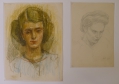 Foto 1: Wilhelm Höpfner (1899-1968): Paar Zeichnungen, Pastellkreide und Bleistift, Frauenporträts, datiert 1951
