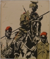 Foto 1: Ludwig Hohlwein (1874-1949): 3 Stück Graphiken - Farblithographien, Militaria, Titelvignetten aus Heften Der große Krieg, von 1916/17, München