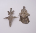 Paar Silber Kult-Kettenanhänger, um 1900, wohl Südamerika