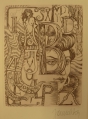 Foto 1: Fritz Janschka (* 1919): Graphik - Farbradierung, Harenbergs Ulysses