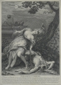 Foto 1: Edme Jeaurat (1688-1738) / nach Nicolas Vleughels (1668-1737): Graphik - Kupferstich, Pyramus und Thisbe, datiert 1722