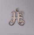 Foto 2: Kettenanhänger, um 1900, 925er Sterlingsilber, Initiale H