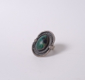 Foto 2: Ring, 925er Sterlingsilber, 20. Jahrhundert, türkisfarbener Cabochon