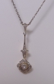 Foto 2: Jugendstil Halskette / Collier, 585er Weiß- und Gelbgold, mit Brillanten-/Diamanten-Besatz